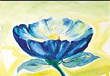 Blue Canvas Paintings - Blue Daisy